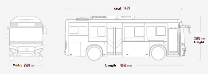 強力で長持ちする 8 メートル純電動バスモデル TEG6803BEV 広いスペース 2
